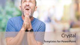  Presentation with praying hands - PPT theme having worried asking for forgiveness religion background and a soft green colored foreground