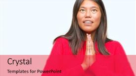  Presentation with praying hands - Audience pleasing slide deck consisting of worried asking for forgiveness religion backdrop and a red colored foreground