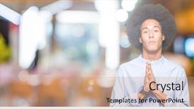  Presentation with african american religion - Audience pleasing slides consisting of worried asking for forgiveness religion backdrop and a coral colored foreground