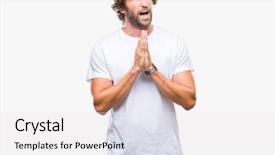  Presentation with praying hands - Cool new presentation theme with worried asking for forgiveness religion backdrop and a white colored foreground