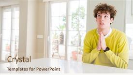  Presentation with mom praying hands - Amazing presentation theme having worried asking for forgiveness religion backdrop and a lemonade colored foreground