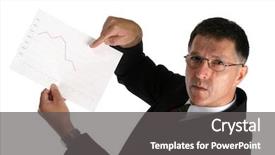  Presentation with farewell for boss - Presentation theme having worried boss showing bad results background and a dark gray colored foreground