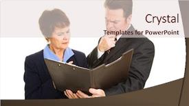  Presentation with financial report - PPT layouts consisting of worried business partners going background and a lemonade colored foreground