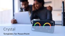  Presentation with energy meter - Presentation theme consisting of worried-couple-at-home-looking background and a light blue colored foreground