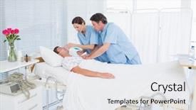  Presentation with hospital mask - Cool new PPT theme with worried doctors doing heart massage backdrop and a white colored foreground