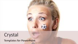  Presentation with football competition - Cool new presentation with worried football fan cute girl backdrop and a  colored foreground