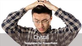  Presentation with worried female chlamydia - Slide deck featuring worried man having headache background and a dark gray colored foreground