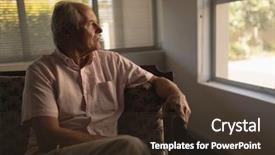  Presentation with senior living - Cool new slides with worried nurse - front view of thoughtful senior backdrop and a tawny brown colored foreground