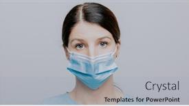  Presentation with mask nurse - Audience pleasing PPT layouts consisting of worried-nurse-doctor-or-scientist backdrop and a light blue colored foreground