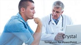  Presentation with doctor and patient medical consultation - PPT layouts with worried patient with his doctor background and a light blue colored foreground
