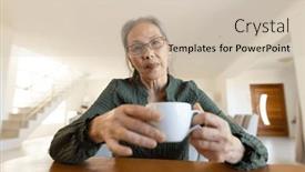  Presentation with senior asian - PPT layouts having worried-senior-asian-woman-having background and a soft green colored foreground