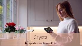  Presentation with energy meter - Slides enhanced with worried-woman-looking-at-smart background and a lemonade colored foreground