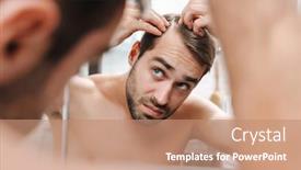  Presentation with mirror - Presentation design enhanced with looking at the bathroom mirror background and a coral colored foreground