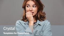  Presentation with teenage girl - Beautiful theme featuring worry - close up portrait backdrop and a gray colored foreground