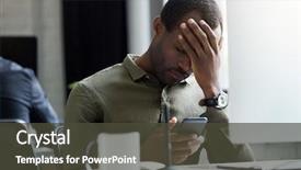  Presentation with upset - PPT layouts having worry - upset young african man reading background and a dark gray colored foreground