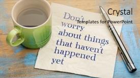  Presentation with coffee cup - Presentation featuring worry about things that haven background and a lemonade colored foreground