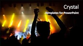  Presentation with worship concert - Cool new PPT theme with raised at a live music backdrop and a black colored foreground