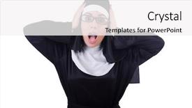  Presentation with funny retirement - Cool new presentation theme with devotional dance - funny nun isolated backdrop and a  colored foreground