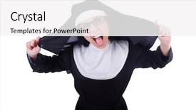  Presentation with nun - PPT theme with devotional dance - funny nun isolated background and a  colored foreground