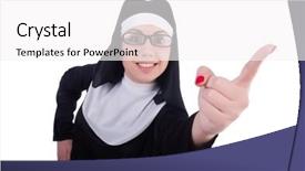  Presentation with nun - Cool new presentation theme with devotional dance - funny nun isolated backdrop and a white colored foreground