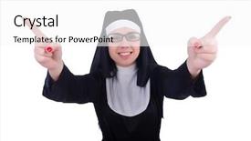  Presentation with nun - Beautiful presentation theme featuring devotional dance - funny nun isolated backdrop and a  colored foreground