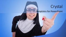  Presentation with nun - Audience pleasing slide deck consisting of devotional dance - funny nun isolated backdrop and a  colored foreground