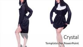  Presentation with nun - Audience pleasing presentation theme consisting of devotional dance - nun isolated on the white backdrop and a white colored foreground