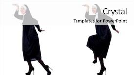  Presentation with nun - Presentation theme featuring devotional dance - pretty nun isolated on white background and a white colored foreground