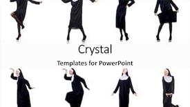  Presentation with nun - Slide set with devotional dance - pretty nun isolated on white background and a  colored foreground