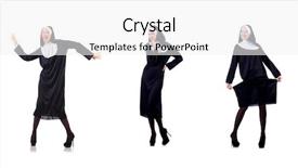  Presentation with pretty japanese - Colorful PPT theme enhanced with devotional dance - pretty nun isolated on white backdrop and a white colored foreground