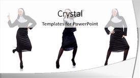  Presentation with pretty japanese - Presentation theme enhanced with devotional dance - pretty nun isolated on white background and a white colored foreground