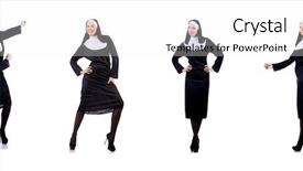  Presentation with nun - Cool new slide set with devotional dance - pretty nun isolated on white backdrop and a  colored foreground