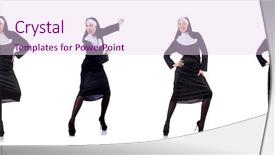  Presentation with nun - Presentation theme consisting of devotional dance - pretty nun isolated on white background and a  colored foreground