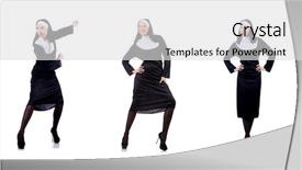  Presentation with nun - Presentation theme having devotional dance - pretty nun isolated on white background and a  colored foreground