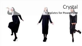  Presentation with nun - PPT theme featuring devotional dance - pretty nun isolated on white background and a  colored foreground