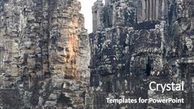  Presentation with ancient asia - PPT theme having worship in southeast asia background and a dark gray colored foreground