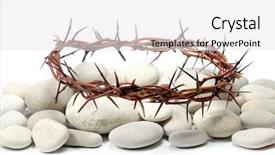  Presentation with crown thorns - Beautiful PPT layouts featuring worship jesus - crown made of thorns backdrop and a white colored foreground