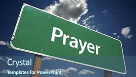  Presentation with prayer clouds - Amazing PPT layouts having worship jesus - prayer road sign with dramatic backdrop and a ocean colored foreground