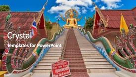  Presentation with buddha - Presentation theme enhanced with worship leader - big buddha statue in wat background and a tawny brown colored foreground