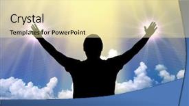  Presentation with worship - Audience pleasing PPT theme consisting of worship to god element backdrop and a blonde colored foreground