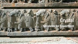  Presentation with india temple - Colorful theme enhanced with worshippers - stone sculptures on the astonishingly backdrop and a violet colored foreground