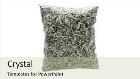  Presentation with plastic bag - Presentation theme consisting of worthless - us currency in shreds background and a mint green colored foreground