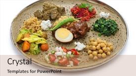  Presentation with background - PPT layouts having wot - ethiopian cuisine isolated on white background and a coral colored foreground