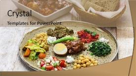  Presentation with flag of ethiopia or ethiopian - Presentation enhanced with wot - ethiopian cuisine background and a coral colored foreground