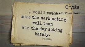  Presentation with top 150 - Slide deck consisting of would rather miss the mark background and a  colored foreground