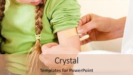  Presentation with wound - Slide deck enhanced with ambulance - medical equipment on isolated black background and a ocean colored foreground.