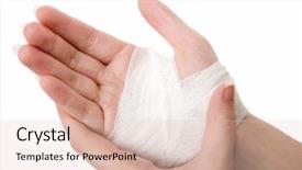  Presentation with wound care - Slides enhanced with wound care - injured hand of the girl background and a lemonade colored foreground