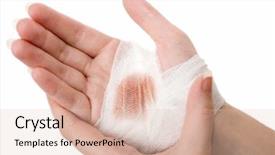  Presentation with wound care - Beautiful slides featuring wound care - injured hand of the girl backdrop and a lemonade colored foreground