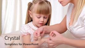  Presentation with wound - Slides with wound care - mom puts her baby daughter background and a coral colored foreground