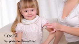  Presentation with wound care - Audience pleasing slides consisting of wound care - mom puts her baby daughter backdrop and a coral colored foreground